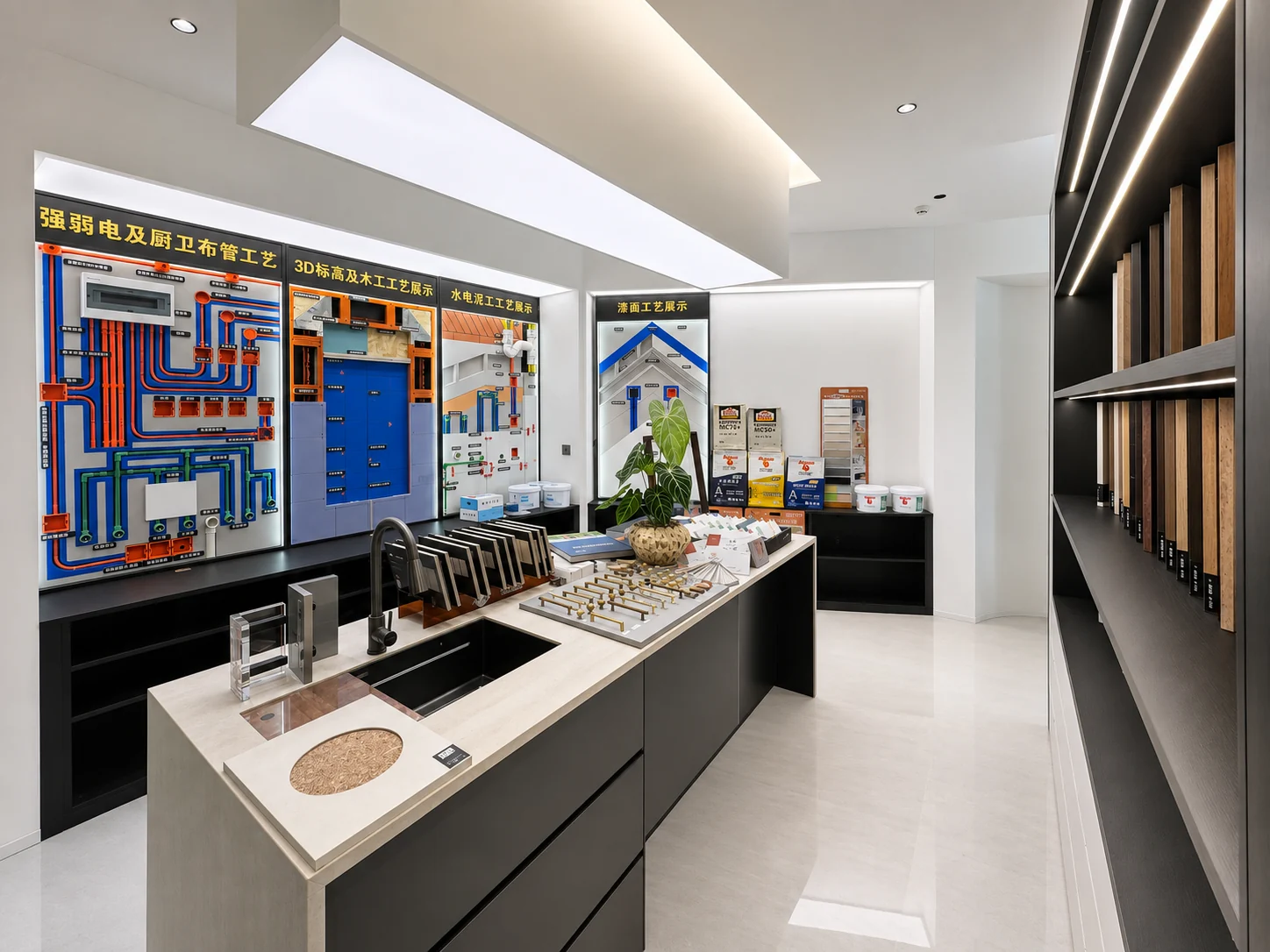 鑫原设计工作室材料工艺展示区实拍